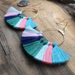 Multi Colored Lightweight Tassel Earrings